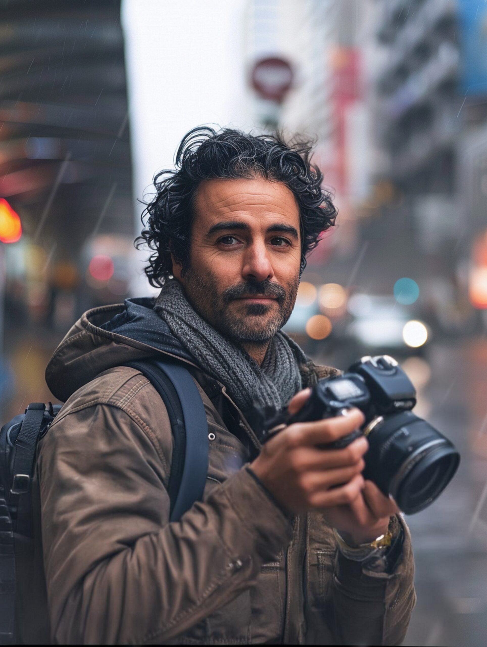 world-photography-day-celebrated-by-middle-aged-man-taking-photos-with-camera-device